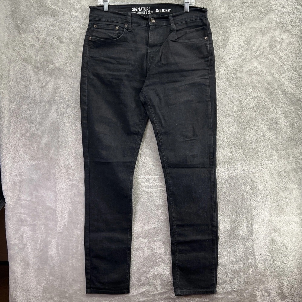Levi's Men's Jeans Signature S26 Skinny Fit Black Size 33x32